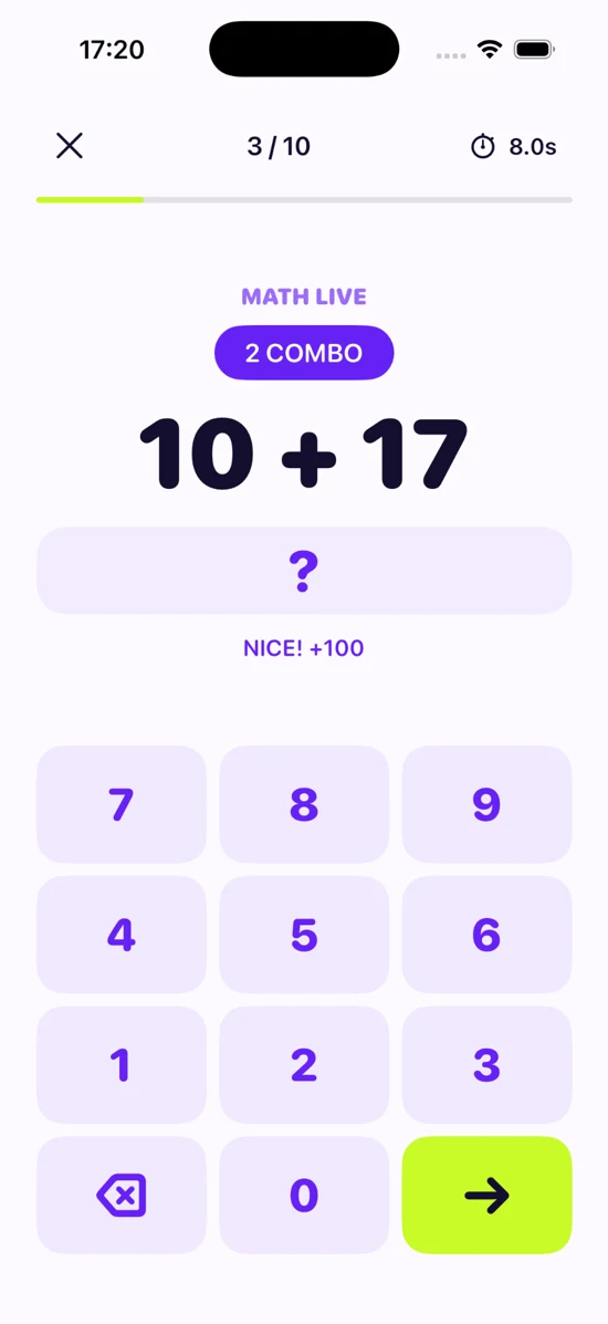 A math question with a two-answer combo